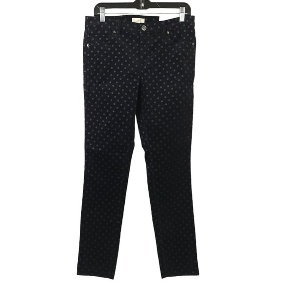 Loft Outlet Denim - Loft Outlet Modern Skinny Black Velvet Gray Dot Jeans Womens Size 8 Pants NEW